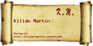 Kilián Martin névjegykártya